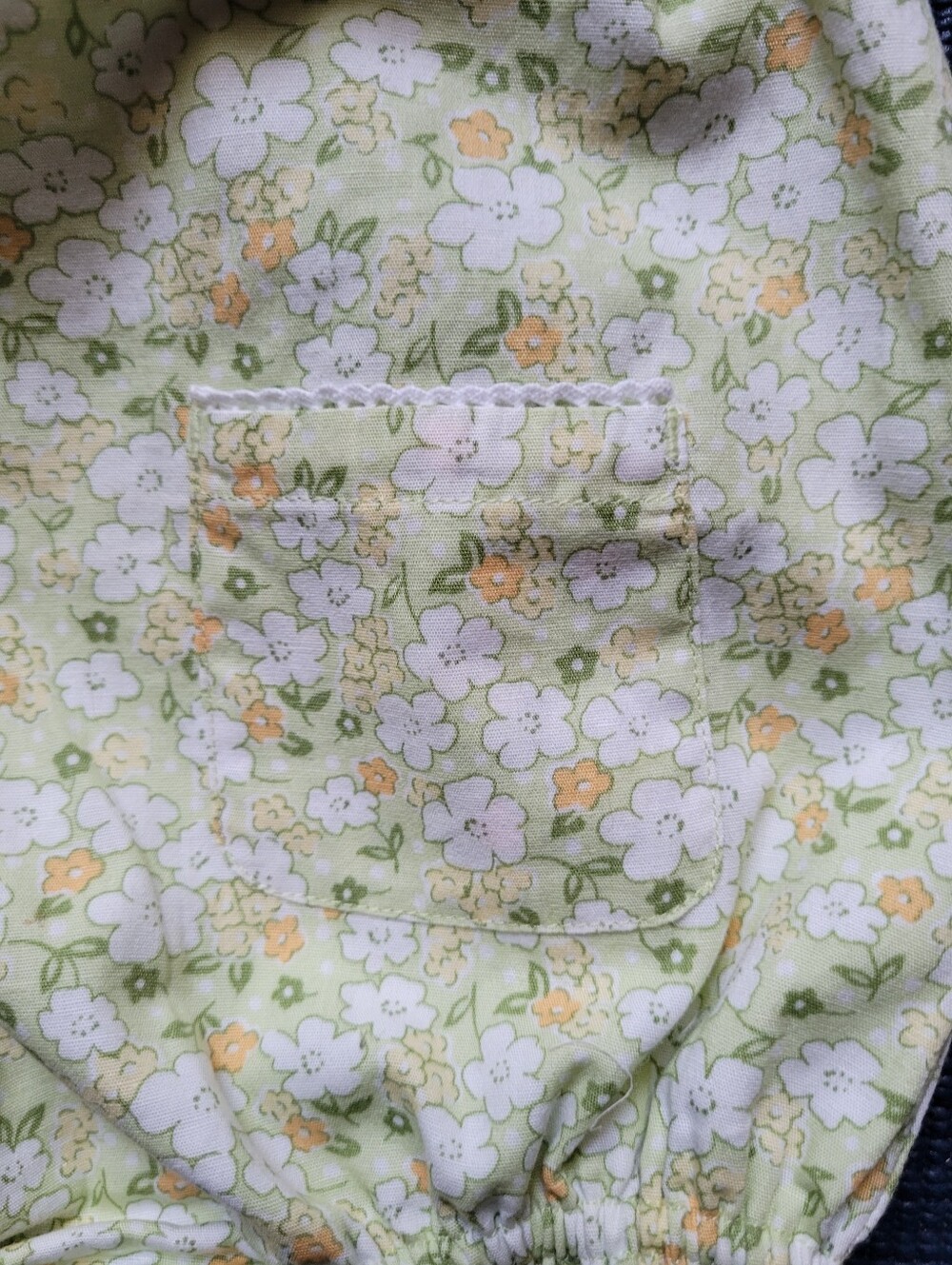 Janie and Jack Green Floral Sunsuit 0-3 mth NWT - Picture 5 of 9